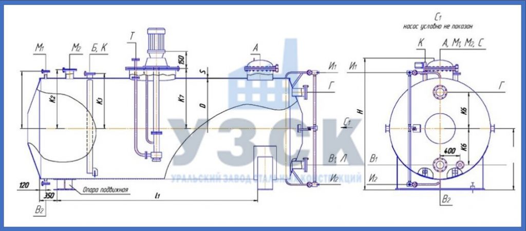 Чертеж емкости ГКК в Балыкчы